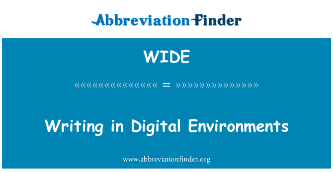 WIDE: Escriptura en entorns digitals