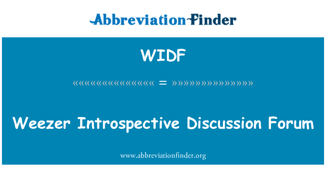 WIDF: 威瑟反思讨论论坛