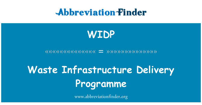 WIDP: Odpadní infrastruktury dodávkový program