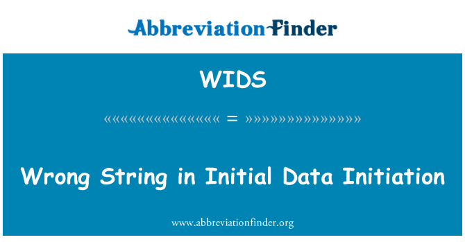 WIDS: Feil streng i startdata innvielse