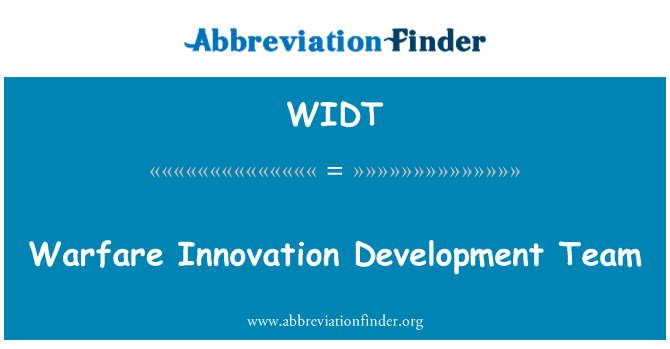 WIDT: Warfare Innovation Development Team