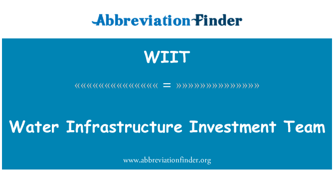 WIIT: Vodne infrastrukture naložbe ekipo