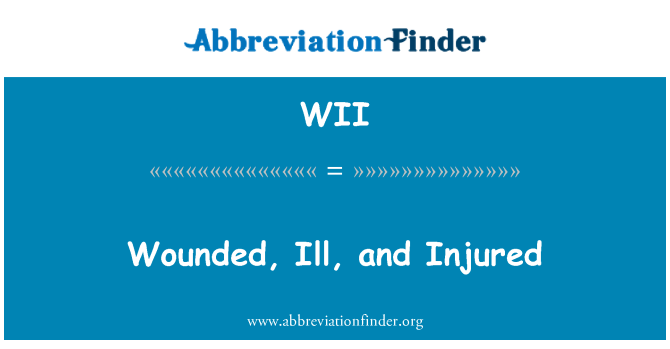 WII: Wounded, marid, u feruti