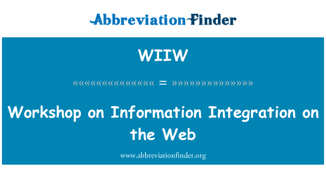 WIIW: סדנה על אינטגרציית מידע באינטרנט