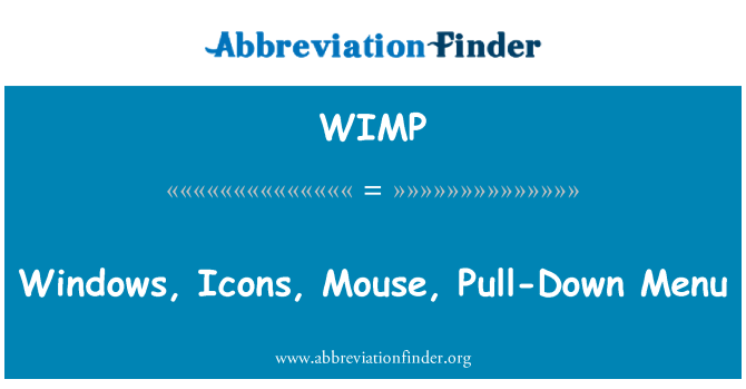 WIMP: Windows, icone, Mouse, Menu Pull-Down
