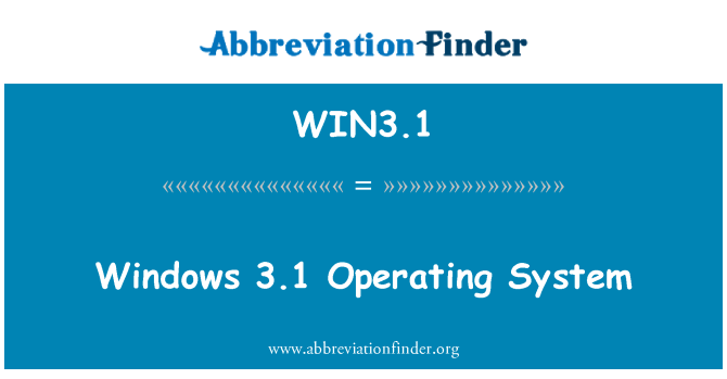 WIN3.1: Windows 3.1-operativsystemet