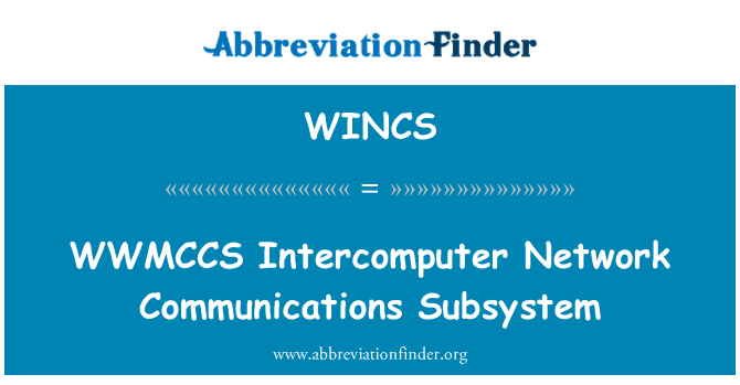 WINCS: WWMCCS Intercomputer 네트워크 통신 하위 시스템