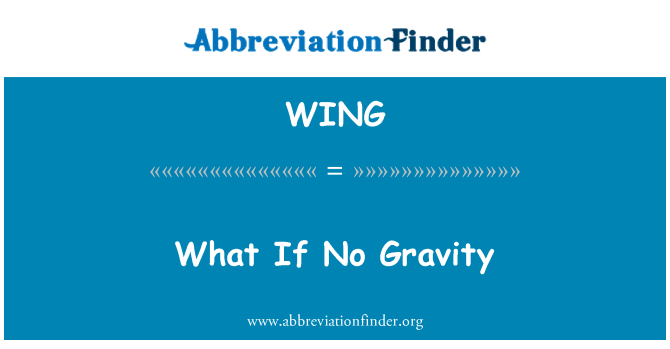 WING: Kaj pa, če ni gravitacije