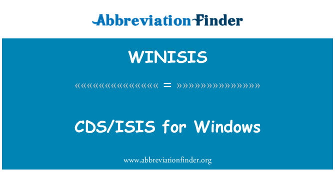 WINISIS: CDS/ISIS Windows