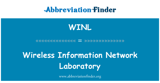 WINL: وائرلیس معلومات نیٹ ورک لیبارٹری