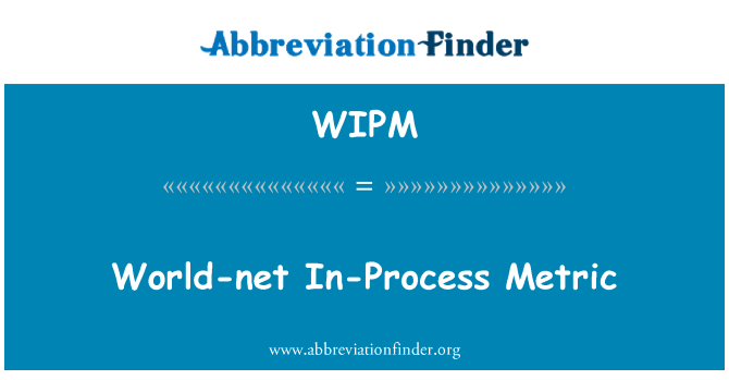 WIPM: Metrig yn broses byd-net