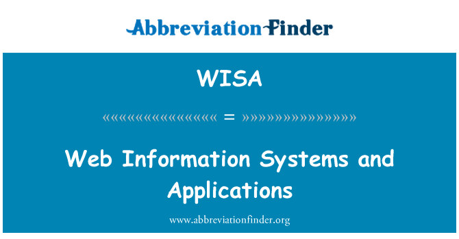 WISA: Web-Informationssysteme und Anwendungen