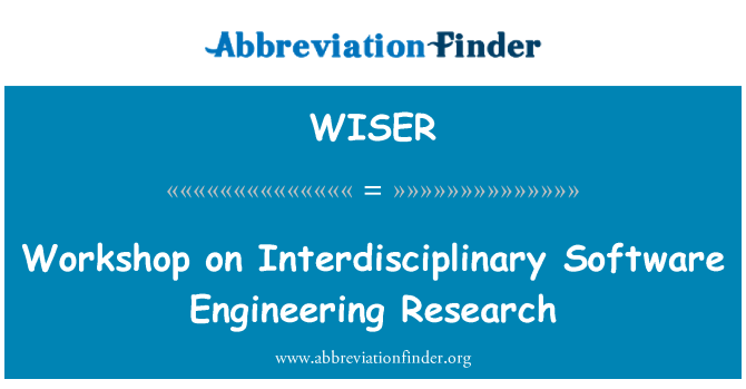 WISER: Workshop over Softwaretechniek interdisciplinair onderzoek