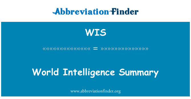 WIS: World Intelligence Summary