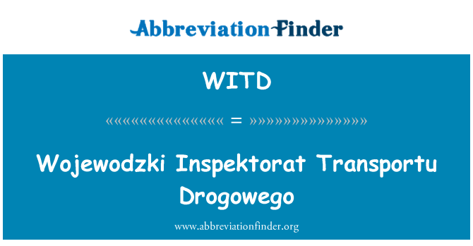 WITD: Wojewódzki Inspektorat Transportu Dyrekcja
