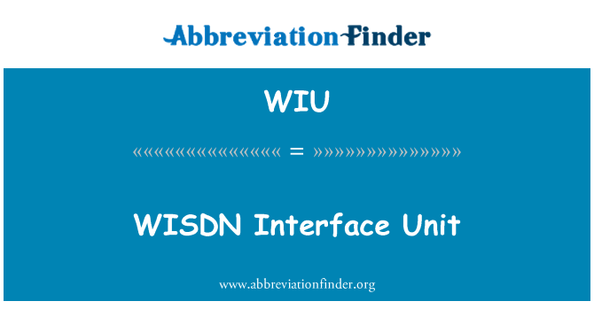 WIU: Uned rhyngwyneb WISDN
