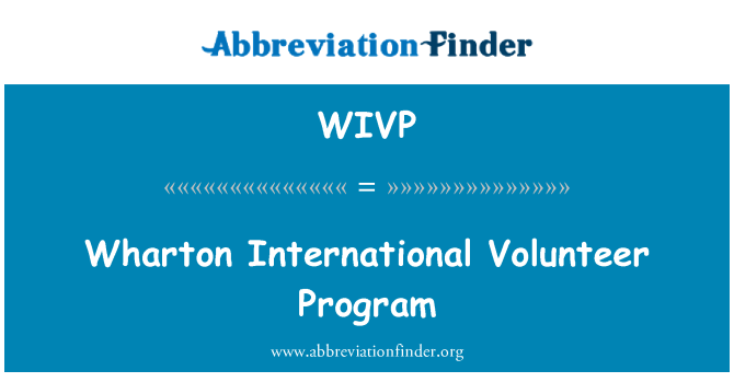 WIVP: Wharton mezinárodní dobrovolnický Program