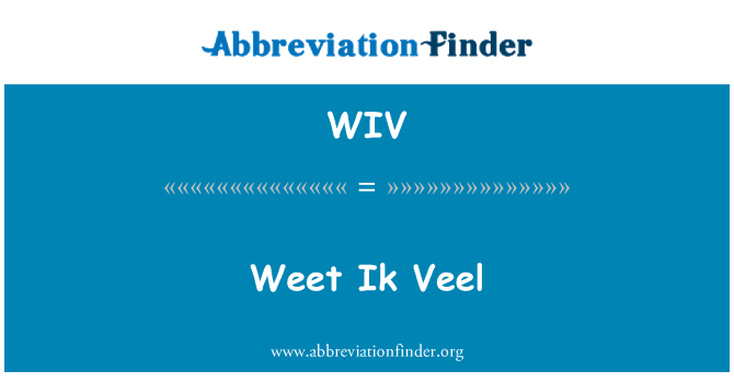 WIV: Ik Veel weet
