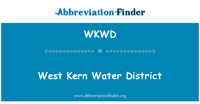 WKWD: West Kern dlo distri