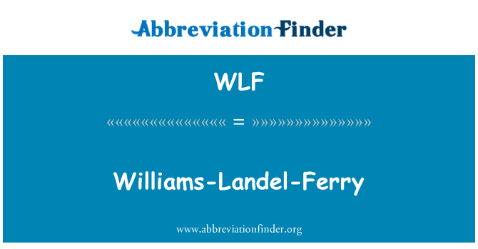WLF: Williams-Landel-prāmis