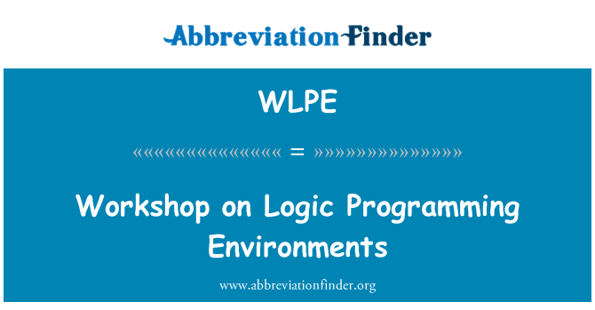 WLPE: 關於邏輯程式設計環境講習班