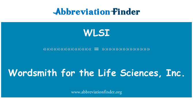 WLSI: 生命科学, Inc. の言葉をあれこれ推敲