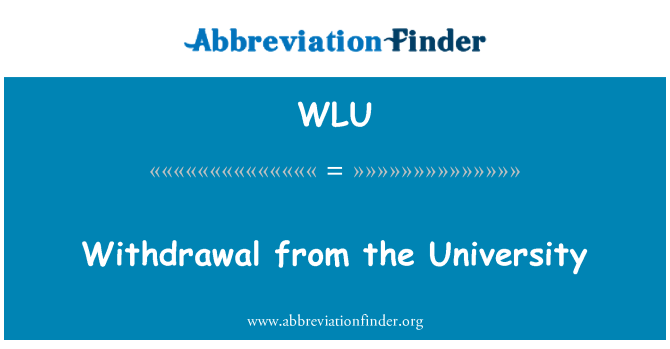 WLU: נסיגה מן האוניברסיטה