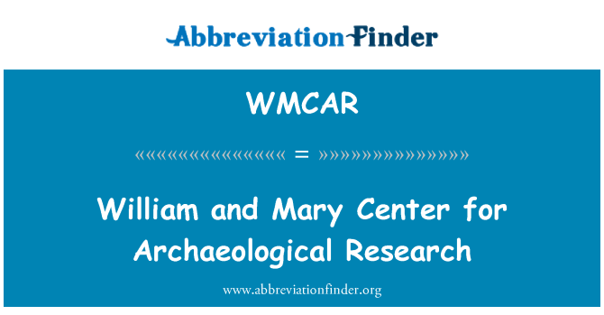 WMCAR: William ja Mary Center for arheoloogilise uurimistöö