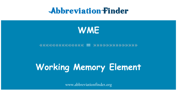 WME: Działanie Element pamięci
