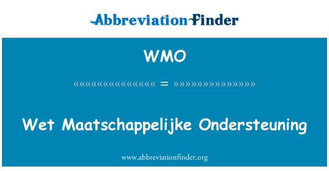 WMO: 湿式 Maatschappelijke Ondersteuning