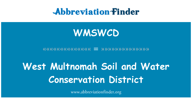 WMSWCD: التربة مولتنوماه الغربية ومنطقة حفظ المياه