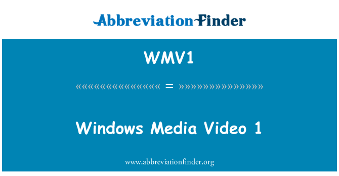 WMV1: Windows Media Video 1