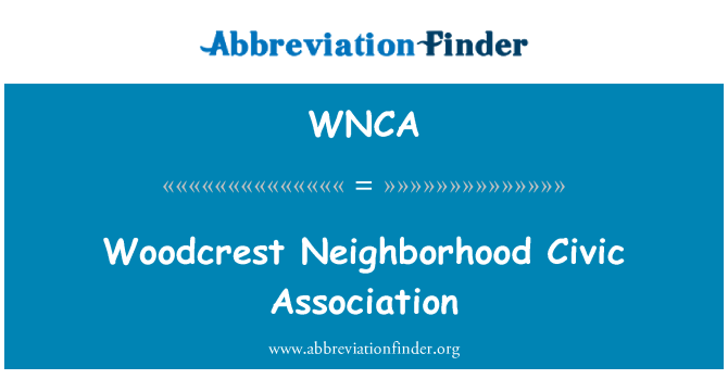 WNCA: Woodcrest cymdogaeth cymdeithas ddinesig