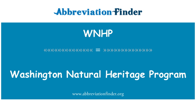 WNHP: Washington Natural Heritage Program