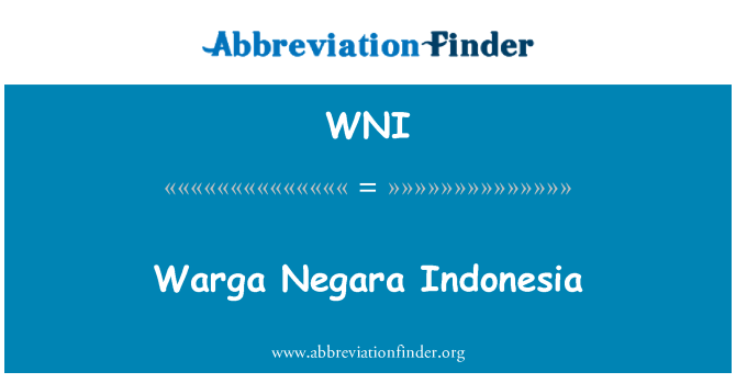 WNI: Endonezi Warga Negara