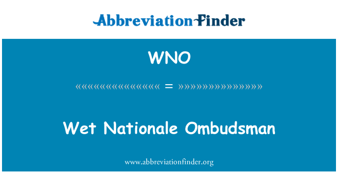 WNO: Mokré Nationale veřejný ochránce práv