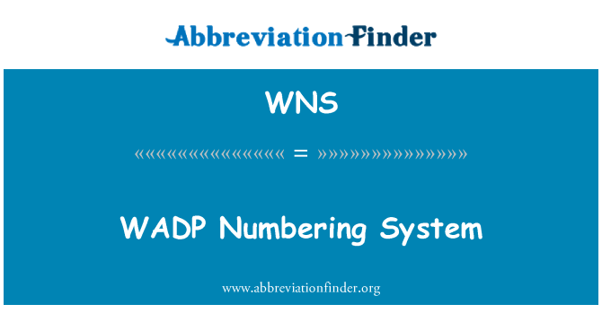 WNS: Sistema de numeração da AMDF