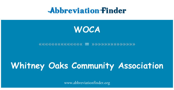WOCA: Whitney Oaks kominote asosyasyon