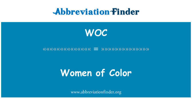 WOC: Menywod lliw