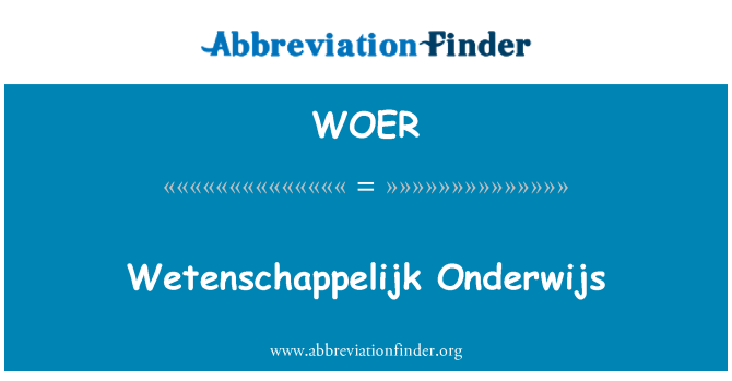 WOER: Wetenschappelijk Onderwijs
