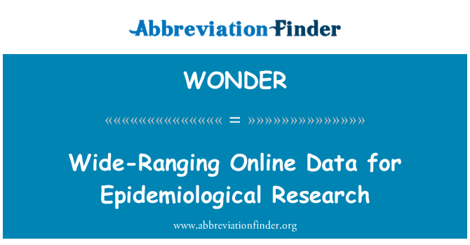 WONDER: Obsežne Online podatki za epidemiološke raziskave