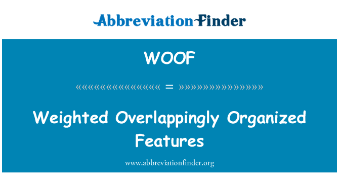 WOOF: Pwysoli nodweddion Overlappingly trefnedig