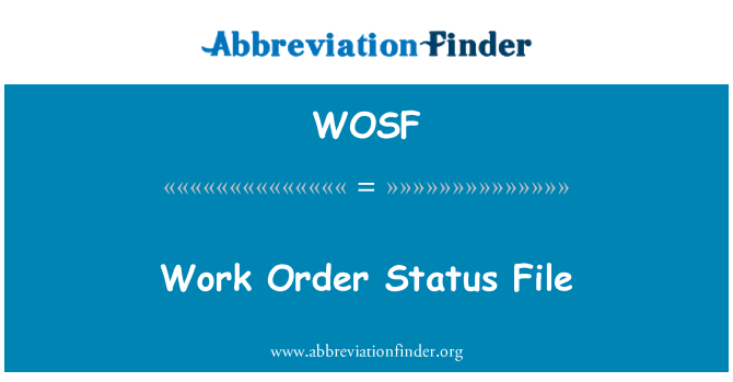 WOSF: Ordre Status arbeidsfil