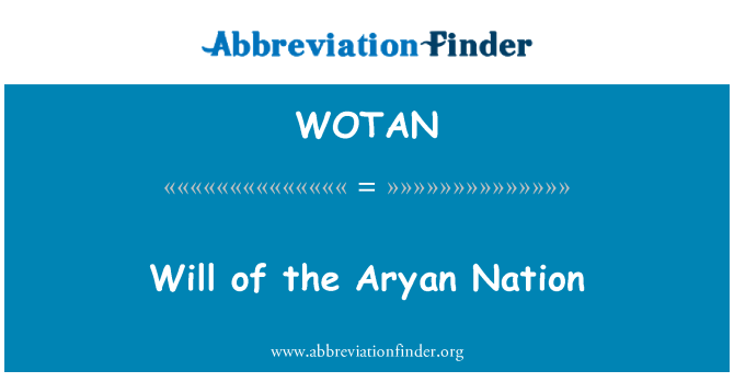 WOTAN: Буде Aryan нації