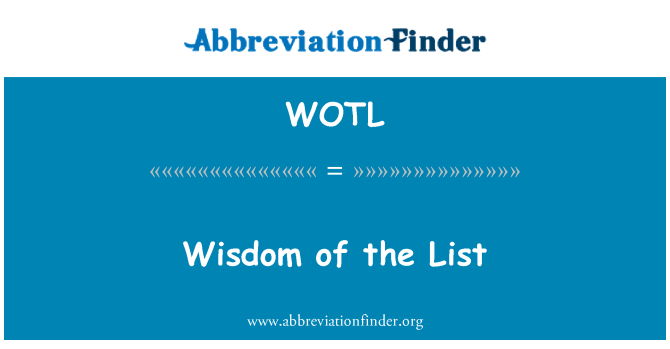 WOTL: सूची की बुद्धि