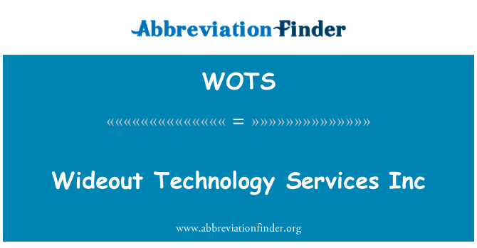 WOTS: Wideout Technology Services Inc