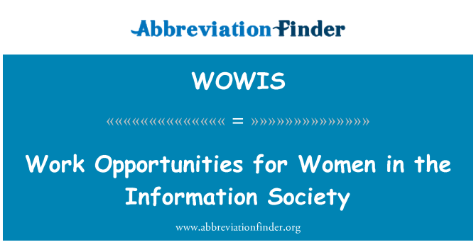 WOWIS: Oportunitats de treball per a les dones en la societat de la informació