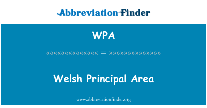 WPA: Welsh kepala daerah