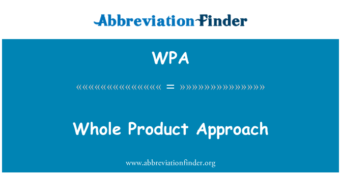 WPA: Prodotto intero approccio