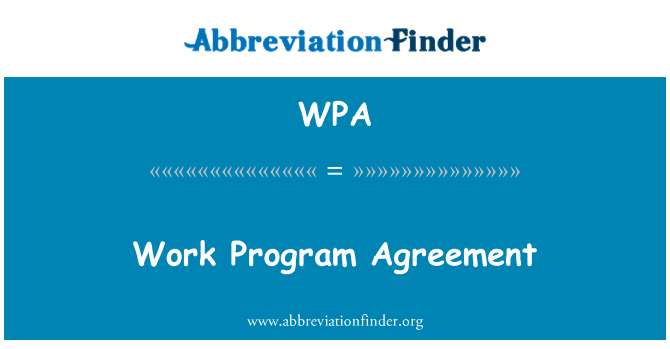 WPA: Arbejde Program aftale